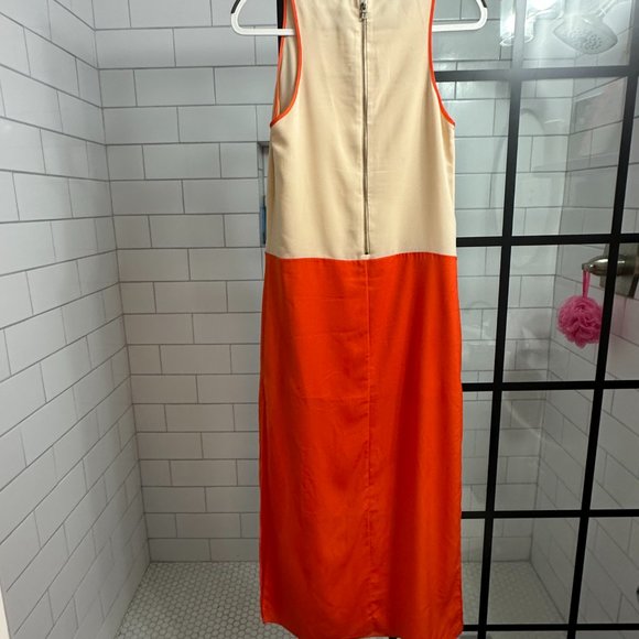 Alice + Oliva Orange Color Block Maxi Dress sz XS - Picture 2 of 6